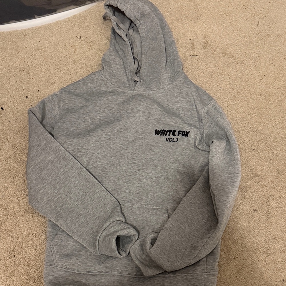 White Fox Grey Hoodie- womens size small